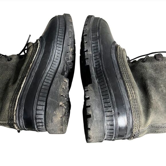 SOREL Black Green Winter Boots CARIBOU Rubber Nubuck Waterproof Mens Size 7 main image 6